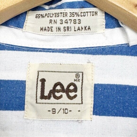 Lee Blue & White Striped Resort Shirt Relaxed boxy fit 1size 0 - Picture 3 of 10